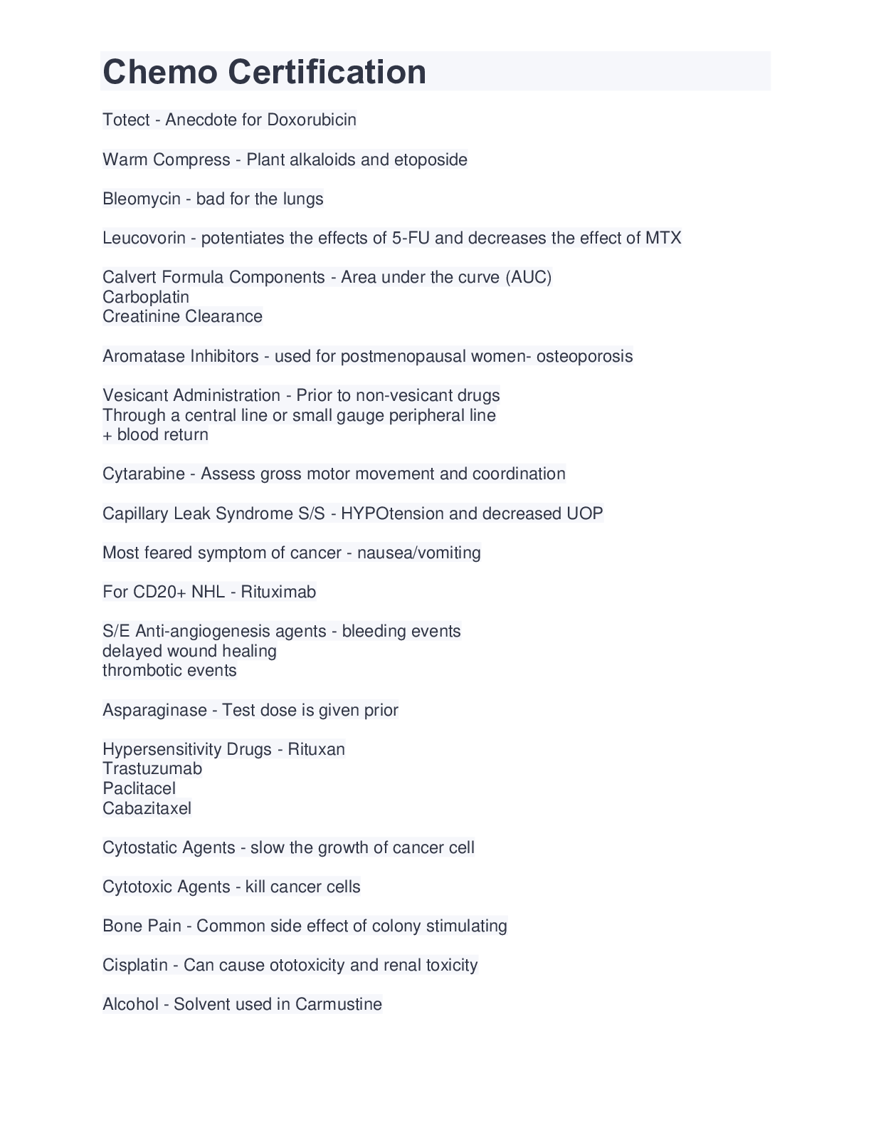 Preview image for Chemo Certification